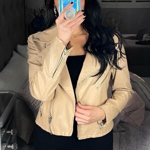 Blank NYC neutral faux leather jacket